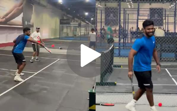  Sanju Samson Enjoys A Game Of Pickleball With UAE Cricketer During His Time Away From Cricket - Watch